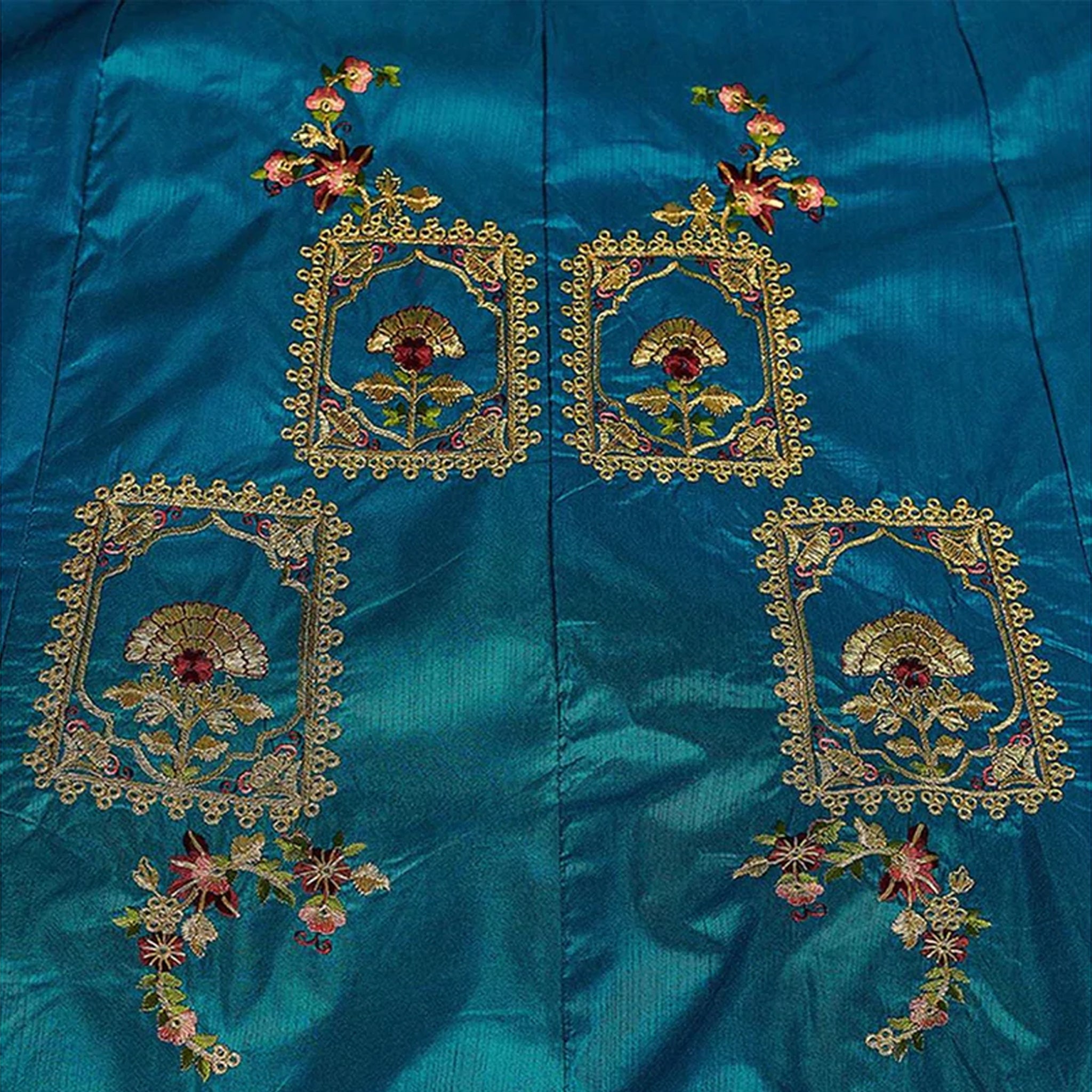 Blue Whale Gota Patti and Zari Stich Without can can work Lehenga choli ClothsVilla