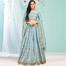 Load image into Gallery viewer, Cool Grey Gota Patti and Zari Stich Without can can work Lehenga choli ClothsVilla