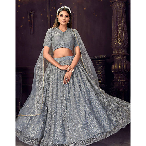 Heavy Soft Net Fabric Lehenga Choli With thread, Sequence and embroidery work ClothsVilla