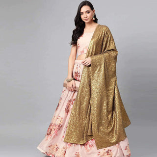 Floral Printed Lehenga with heavy sequence and thread work ClothsVilla