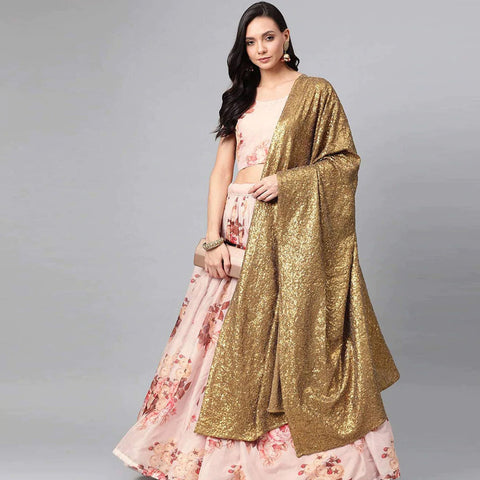 Floral Printed Lehenga with heavy sequence and thread work ClothsVilla Main image