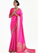 Load image into Gallery viewer, Hot Pink Woven Kanjivaram Silk Saree Clothsvilla