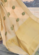 Load image into Gallery viewer, Saffron Yellow Linen Silk Saree with Zari Woven Butti overall Clothsvilla