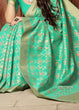 Load image into Gallery viewer, Sea Green Banarasi Cotton Silk Saree Clothsvilla