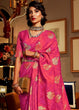Load image into Gallery viewer, Hot Pink Satin Woven Silk Saree with overall Golden Buti Clothsvilla
