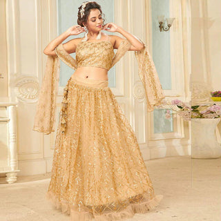 Soft Net Lehenga Choli with heavy sequins, Embroidery and Thread Work ClothsVilla