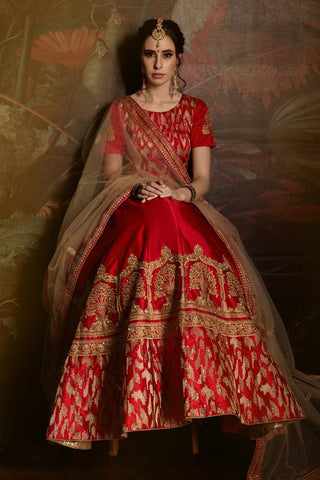 Designer Zari, Stone, Sequence Work Bridal Lehenga Choli With Dupatta Clothsvilla