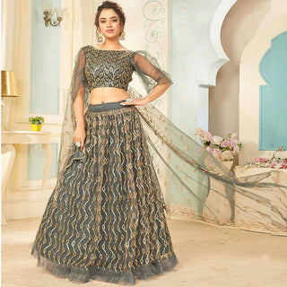 Soft Net Lehenga Choli with heavy sequins, Embroidery and Thread Work ClothsVilla
