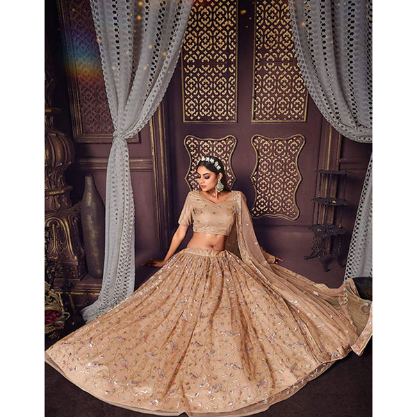 Heavy Soft Net Fabric Lehenga Choli With thread, Sequence and embroidery work ClothsVilla