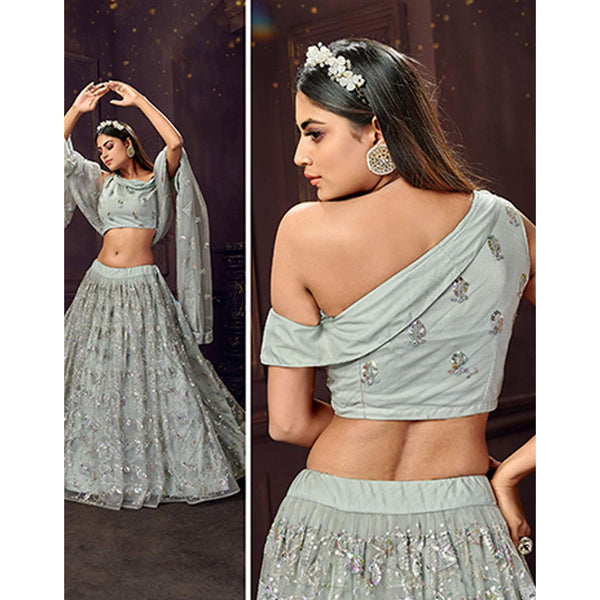 Heavy Soft Net Fabric Lehenga Choli With thread, Sequence and embroidery work ClothsVilla