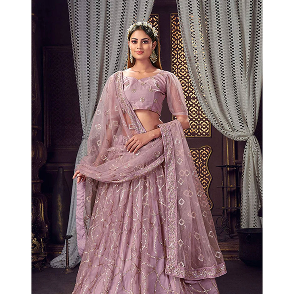 Heavy Soft Net Fabric Lehenga Choli With thread, Sequence and embroidery work ClothsVilla