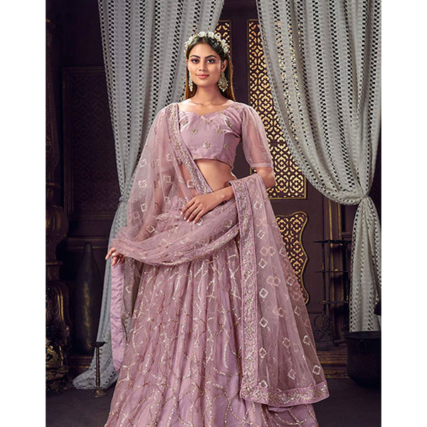 Heavy Soft Net Fabric Lehenga Choli With thread, Sequence and embroidery work ClothsVilla