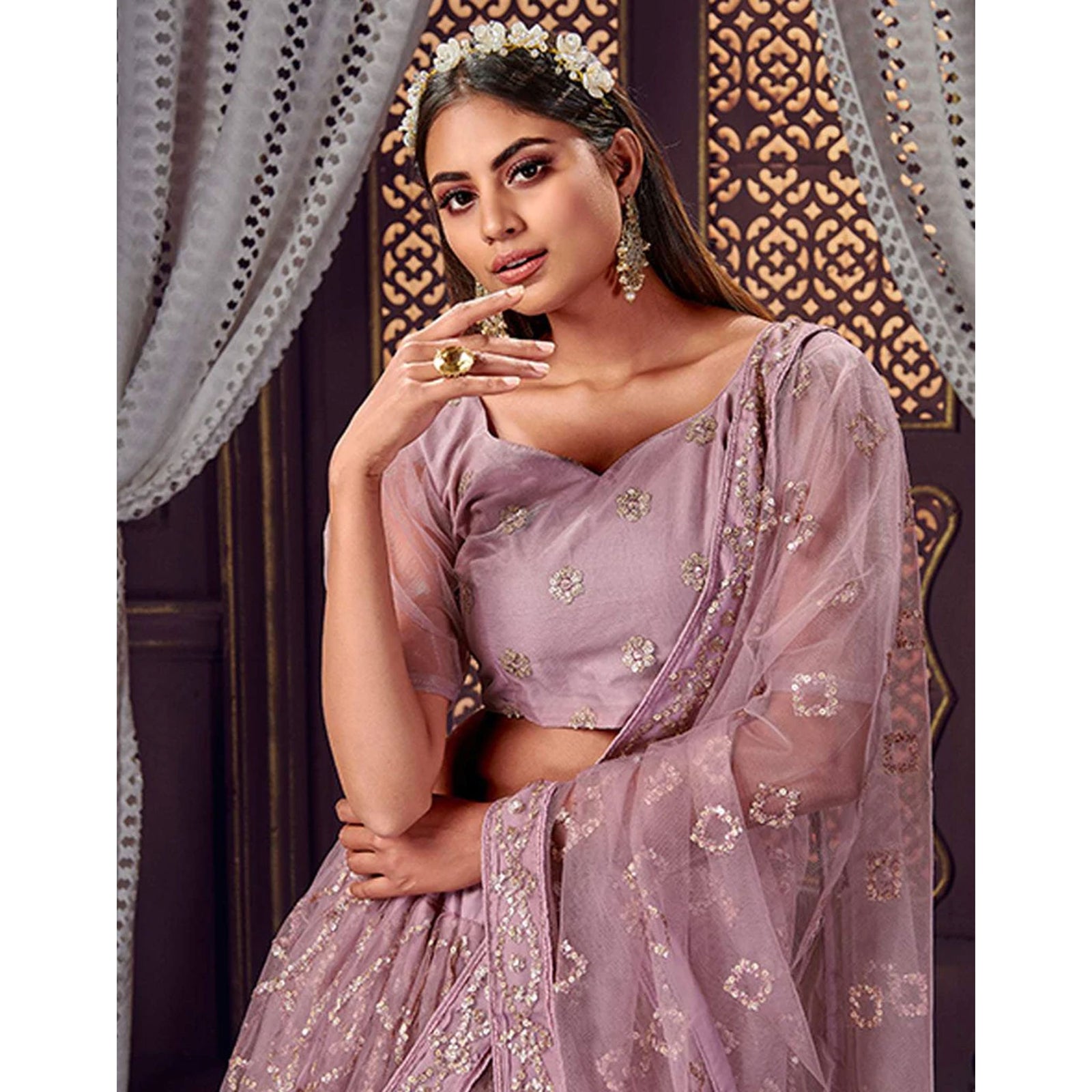Heavy Soft Net Fabric Lehenga Choli With thread, Sequence and embroidery work ClothsVilla