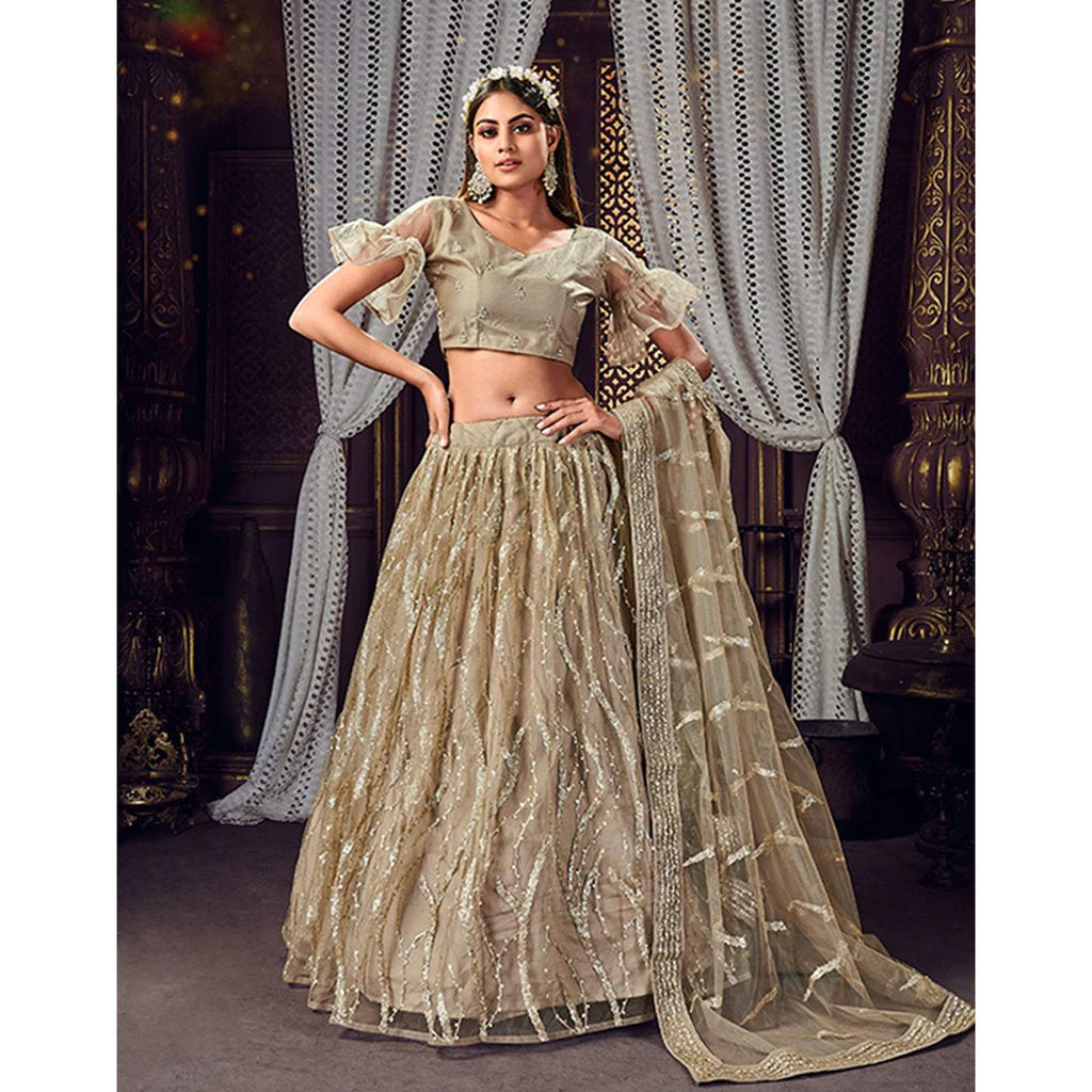 Heavy Soft Net Fabric Lehenga Choli With thread, Sequence and embroidery work ClothsVilla