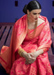Load image into Gallery viewer, Punch Pink Woven Patola Silk Saree Clothsvilla