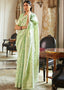 Emerald Green Lucknowi  Chikankari Weaving Silk Saree Clothsvilla