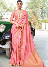 Load image into Gallery viewer, Amarnath Pink Zari Butta Banarasi-Chanderi Fusion Silk Saree&quot; Clothsvilla