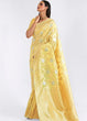 Load image into Gallery viewer, Pineapple Yellow Zari Woven Linen Silk Saree Clothsvilla