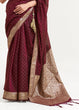 Load image into Gallery viewer, Mahagony Brown Woven Banarasi Silk Saree with overall Mukaish work Clothsvilla