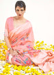 Load image into Gallery viewer, Salmon Pink Chikankari Silk Saree with Floral Digital Print Clothsvilla