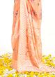 Load image into Gallery viewer, Light Coral Orange Chikankari Silk Saree with Floral Digital Print Clothsvilla
