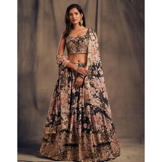 Floral Organza Lehenga Choli with heavy embroidery work ClothsVilla
