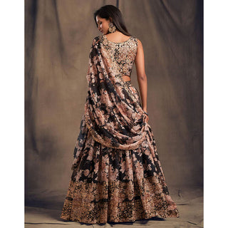 Floral Organza Lehenga Choli with heavy embroidery work ClothsVilla