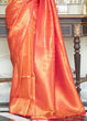 Load image into Gallery viewer, Persimmon Orange Zari Woven Kanjivaram Silk Saree with Tassels on Pallu Clothsvilla