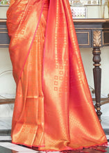 Load image into Gallery viewer, Persimmon Orange Zari Woven Kanjivaram Silk Saree with Tassels on Pallu Clothsvilla