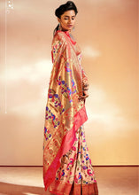 Load image into Gallery viewer, Salmon Pink Woven Banarasi Paithani Silk Saree Clothsvilla