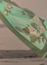 Load image into Gallery viewer, Mint Green Woven Linen Silk Saree with Floral Motif on Pallu and Border Clothsvilla