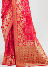 Load image into Gallery viewer, Ruby Pink Zari Woven Banarasi Silk Saree Clothsvilla