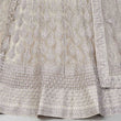 Load image into Gallery viewer, Pale Silver Lehenga Choli in Soft Net with Thread Sequence and Zari Work ClothsVilla