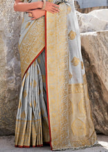 Load image into Gallery viewer, Pearl River Grey Woven Designer Silk Saree with Butti overall Clothsvilla