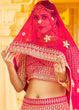 Load image into Gallery viewer, Rose Pink Velvet  Bridal Lehenga Choli with Embroidery &amp; Hand work Clothsvilla
