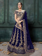 Load image into Gallery viewer, Impressive Navy Blue Colored Designer Partywear Raw Silk Lehenga Choli ClothsVilla