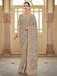 Load image into Gallery viewer, Grey Satin Georgette Saree With Unstitched Blouse Clothsvilla