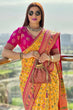 Load image into Gallery viewer, Yellow Patola Paithani Katan Silk Woven Saree Clothsvilla