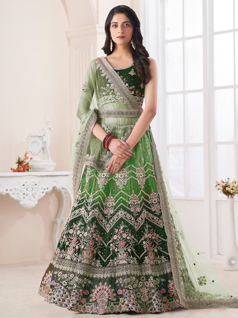 Oilve Soft Net Embroidered Semi Stitched Lehenga Choli Clothsvilla