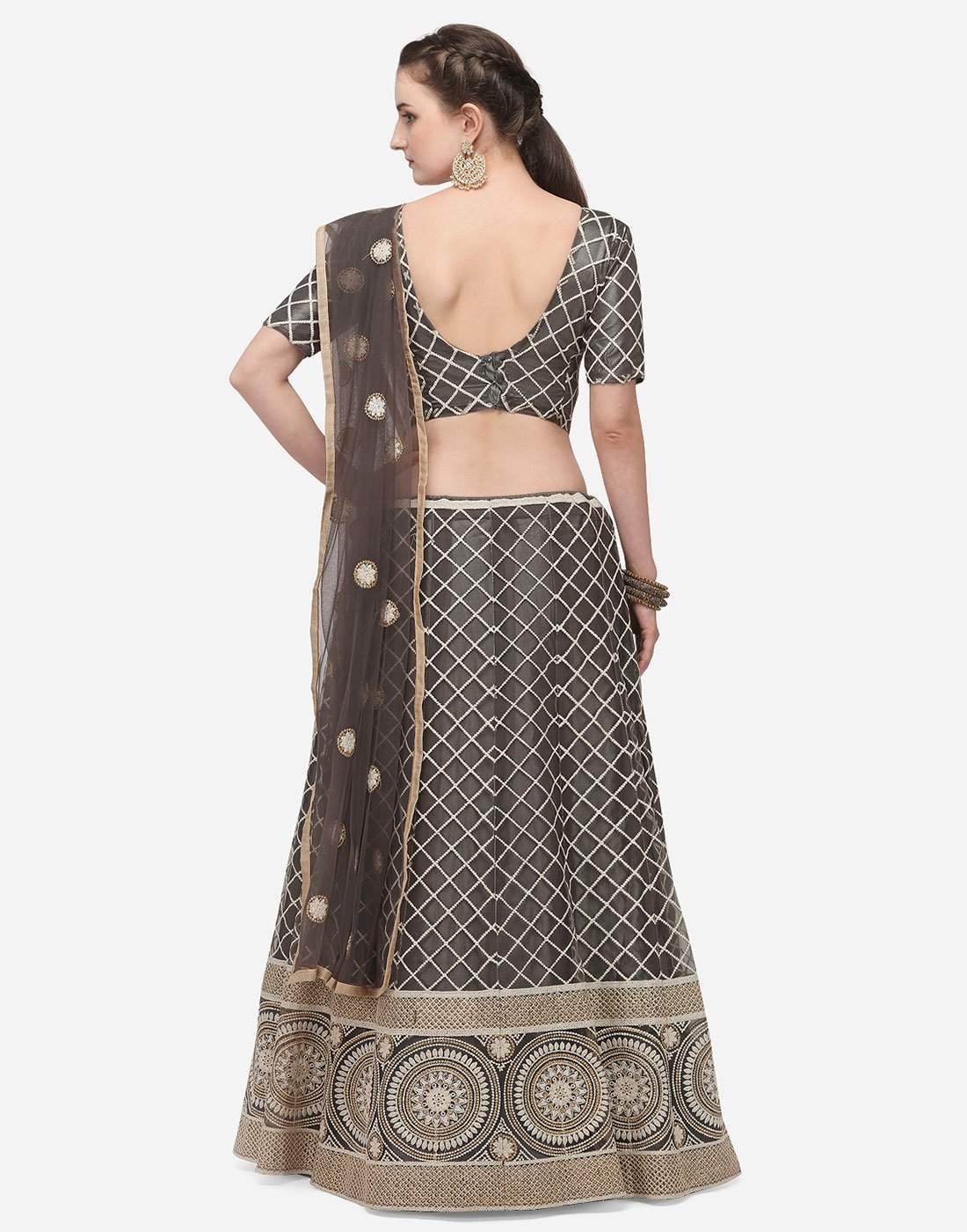 Grey Color Lucknow Work Lehenga Choli ClothsVilla