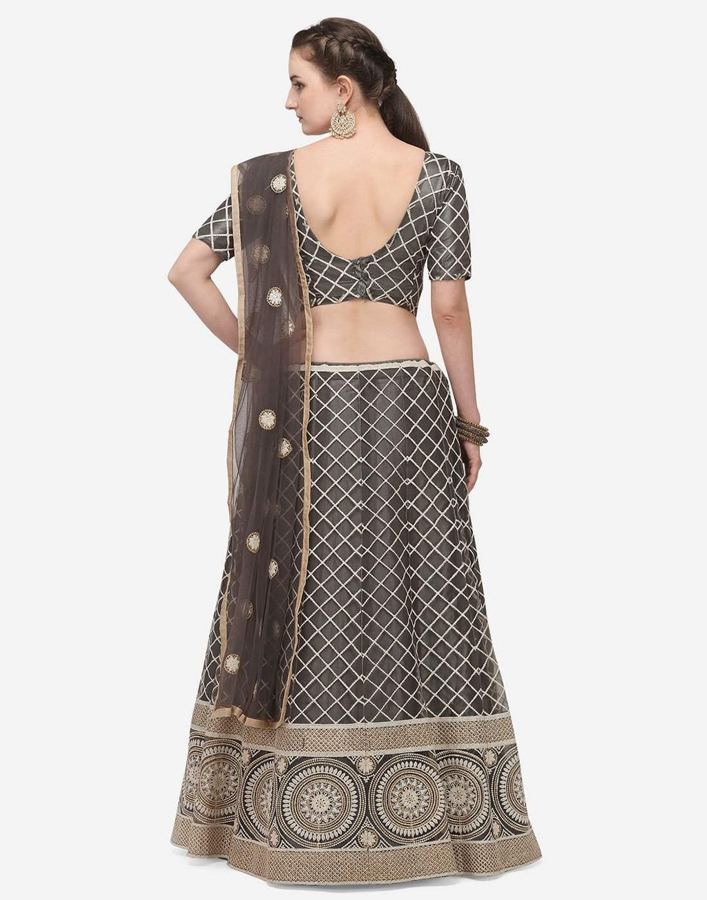Grey Color Lucknow Work Lehenga Choli ClothsVilla