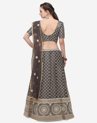 Grey Color Lucknow Work Lehenga Choli ClothsVilla