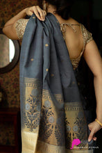 Load image into Gallery viewer, Tremendous Grey Soft Silk Saree With Elision Blouse Piece KP