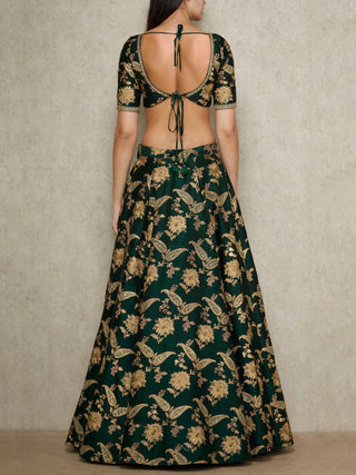 Adorable Dark Green Colored Bridal Wear Designer Embroidered Lehenga choli ClothsVilla
