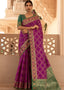 Lollipop Purple Woven Soft Banarasi Silk Saree with Contrast Pallu & Blouse Clothsvilla