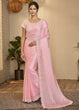 Load image into Gallery viewer, BABY PINK WOVEN SATIN SILK SAREE Clothsvilla