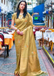 Load image into Gallery viewer, Dijon Yellow Designer Wear Woven Banarasi Silk Saree Clothsvilla