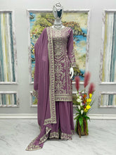 Load image into Gallery viewer, Glorious Dusty Pink Color Embroidered Sharara Suit Clothsvilla