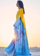 Load image into Gallery viewer, Maya Blue Digital Printed Crepe Silk Saree Clothsvilla