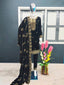 Fashionable Velvet Black Color Salwar Suit Clothsvilla